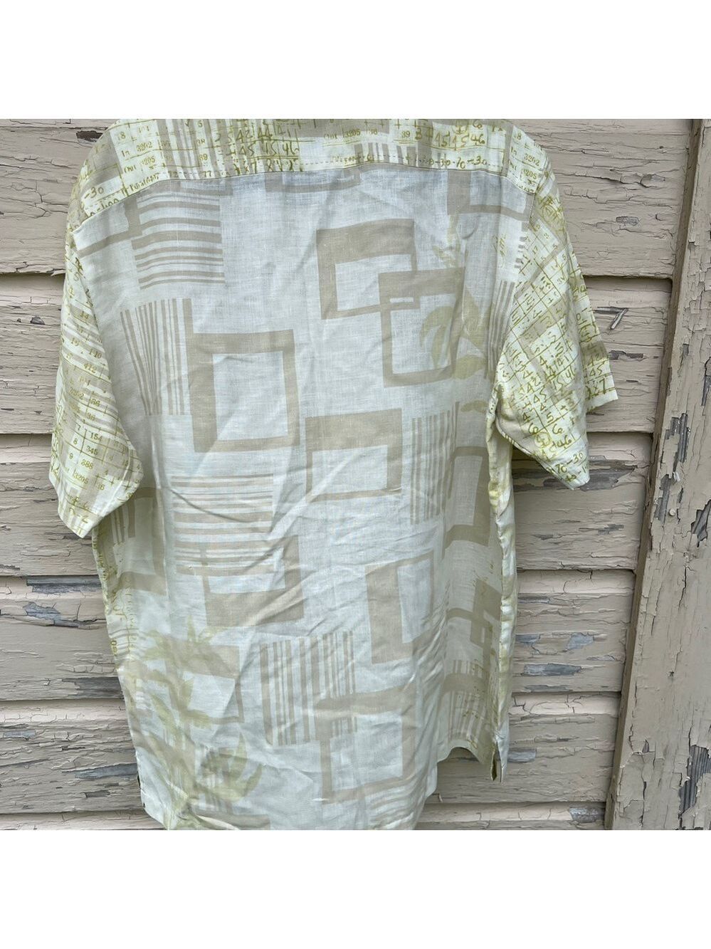 Tommy Bahama Island Estate Linen Beachy Vacation Geometric Buttondown Shirt L - Picture 10 of 12